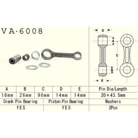 korbowód VESRAH YAMAHA yz 80/85 93-09
