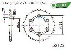 Zębatka tylna ESJOT 51t HONDA cr/crf 50-32045-51