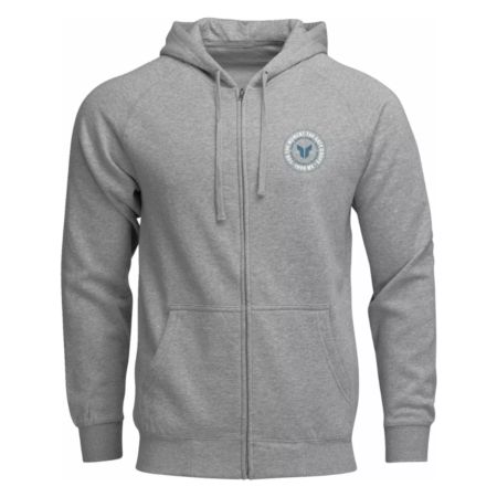 Bluza casual THOR zip up badge htr gray S