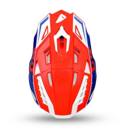 Kask echus UFO czerwony/niebieski/biały L