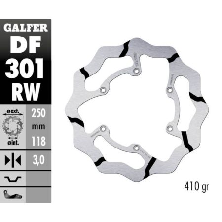 Tarcza hamulcowa GALFER WAVE 250 MM YAMAHA WR 250