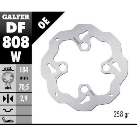 Tarcza hamulcowa GALFER WAVE 184 MM BETA EVO 125