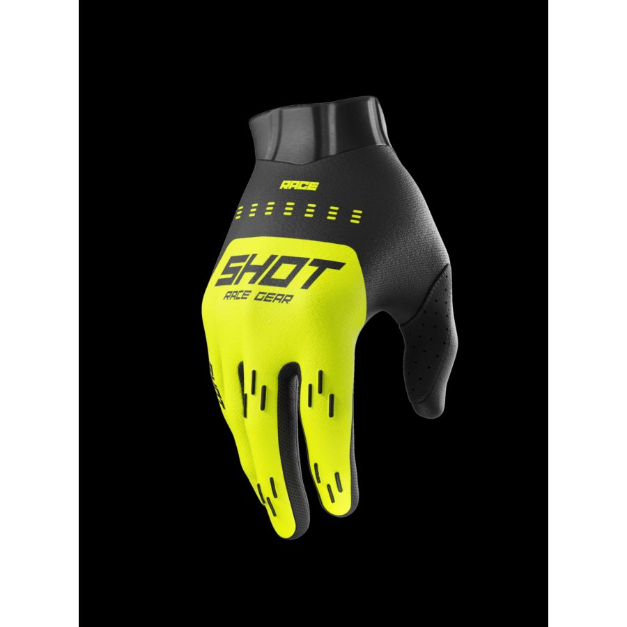 Rękawiczki SHOT RACE KID EVO NEON_YELLOW 12-13