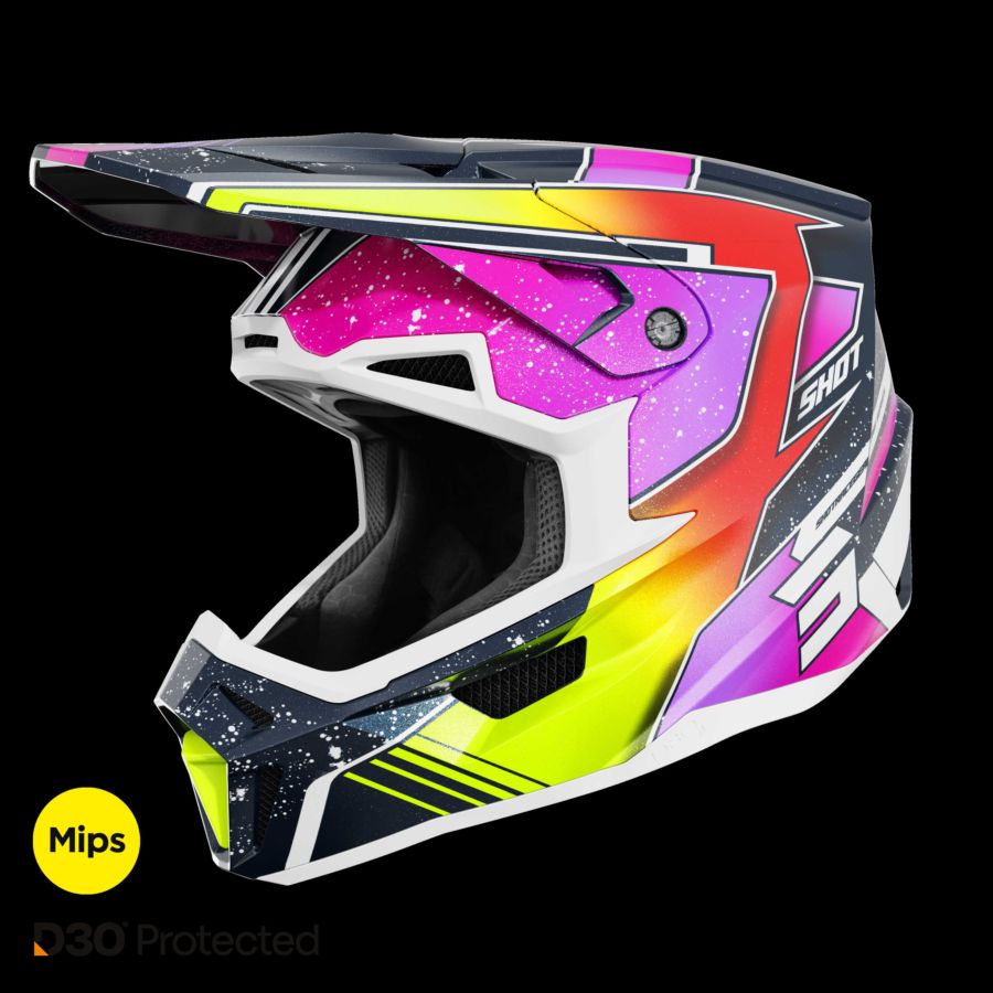 Kask SHOT LITE RACING BLUE_NEON_YELLOW_PEARLY S
