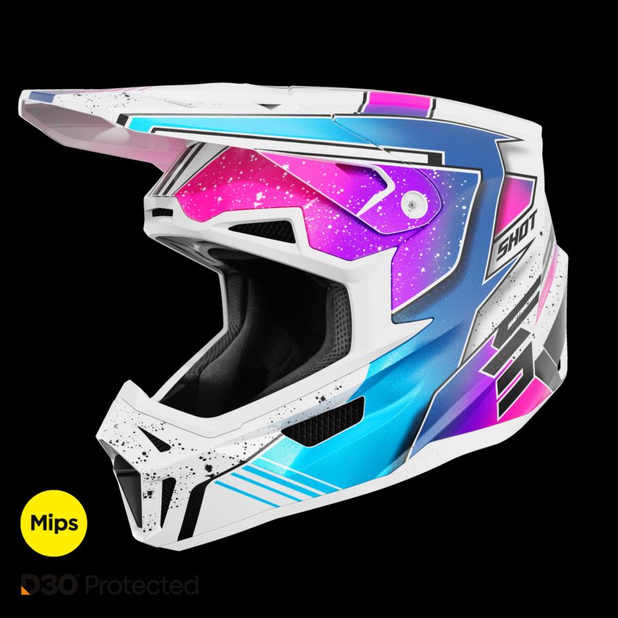 Kask SHOT LITE RACING WHITE_PINK_PEARLY XL