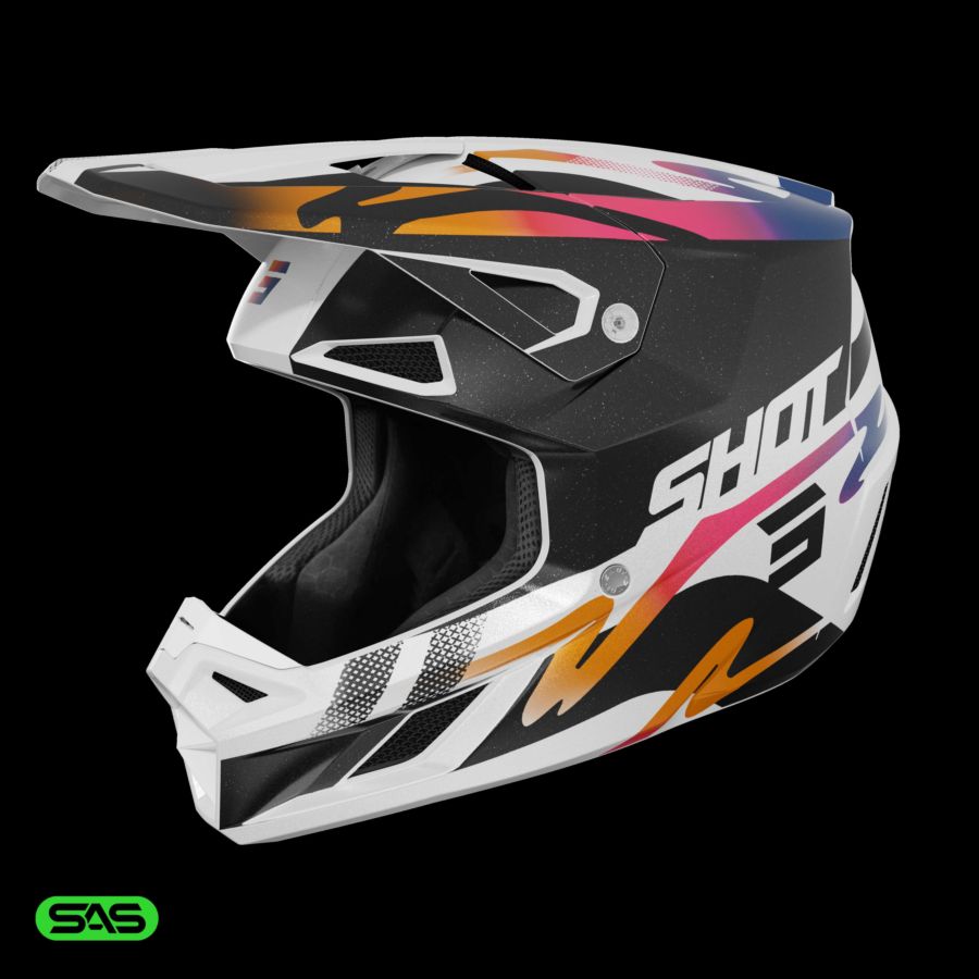 Kask SHOT SPEED WAVE BLACK_WHITE_PEARLY M
