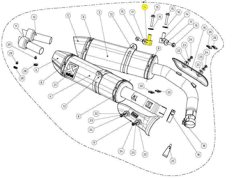 Tuleja dystansowa AKRAPOVIC YAMAHA YZF-R1 1000