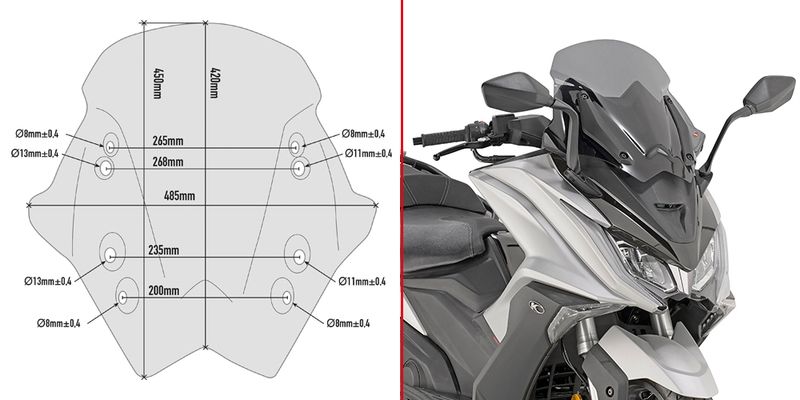 Szyba GIVI D6110S KYMCO AK 550 ETS