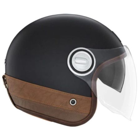 Kask NOX Jet Heritage czarny/brązowy S