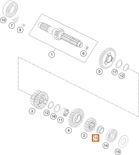 OEM KTM 79133027000 tulejka łożyska wałka