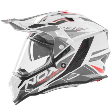 Kask NOX Dual off road N312 CZERWONY/BIAŁY XXL