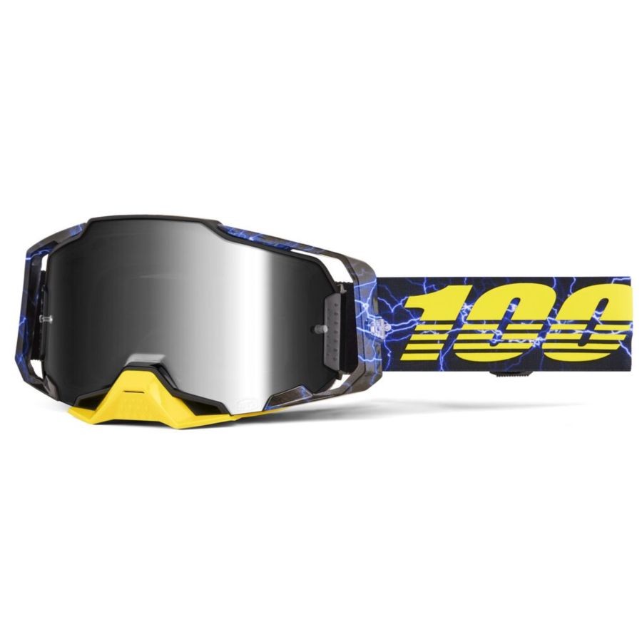 Gogle 100% ARMEGA FURIOUS BLACK MIRROR SILVER