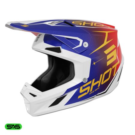 Kask dziecięcy SHOT SPEED KID SIDE RED BLUE PEARLY