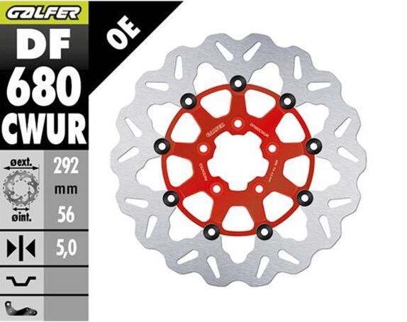 Tarcza hamulcowa GALFER WAVE RED 292MM HARLEY FLDE