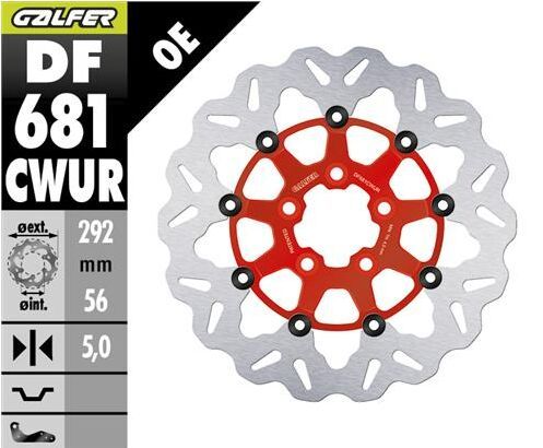 Tarcza hamulcowa GALFER WAVE RED 292MM HARLEY FLD