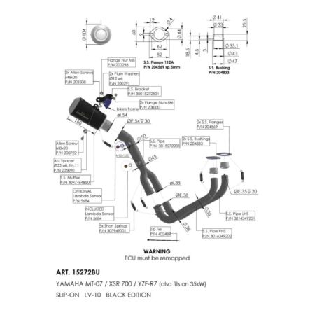 Kompletny układ wydechowy LEOVINCE LV-10 YAMAHA