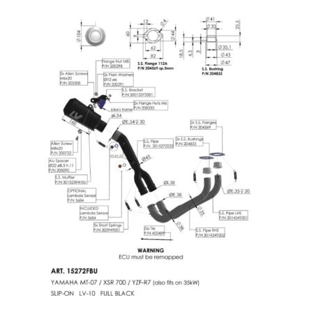 Kompletny układ wydechowy LEOVINCE LV-10 YAMAHA