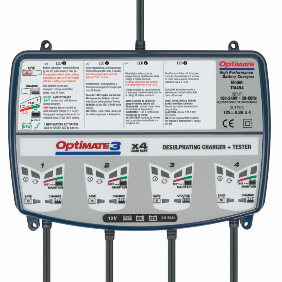 Ładowarka akumulatorów OPTIMATE 3 X 4 BANK TECMATE