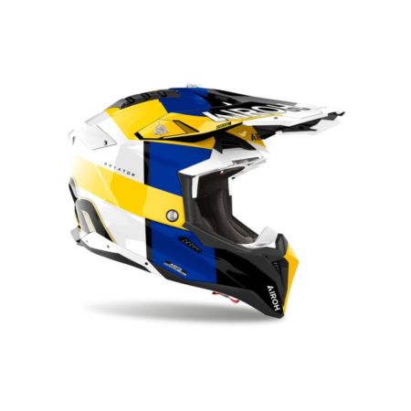 Kask AIROH AVIATOR 3 MONARCH BLUE/YELLOW GLOSS 2XL