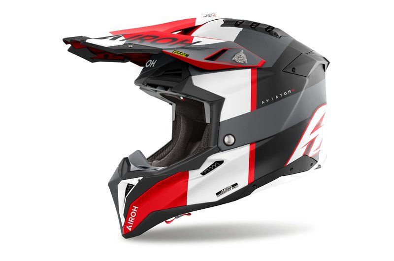 Kask AIROH AVIATOR 3 MONARCH GREY/RED MATT 2XL