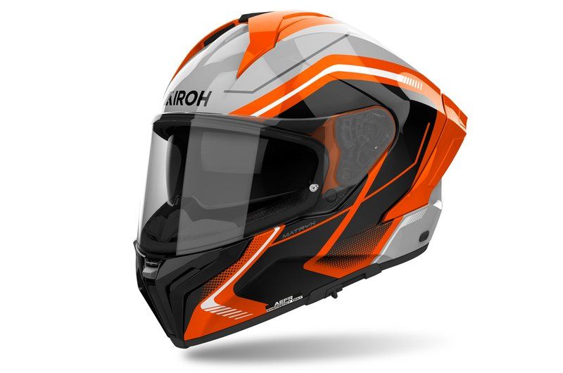 Kask AIROH MATRYX WIDE ORANGE GLOSS czarny M