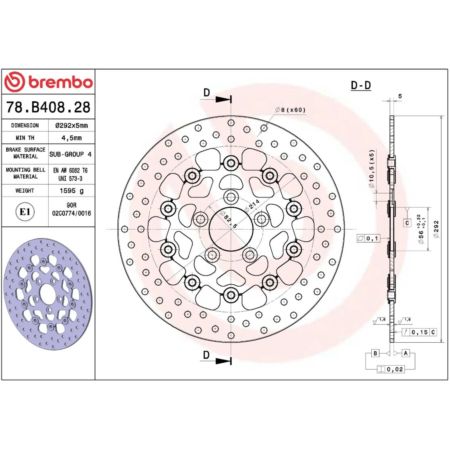 Tarcza hamulcowa BREMBO HARLEY FLD 1690