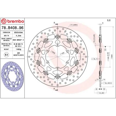 Tarcza hamulcowa BREMBO ORO BMW F 650 CS SCARVER