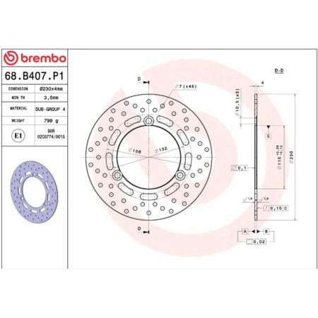 Tarcza hamulcowa BREMBO ORO YAMAHA GPD 125 NMAX