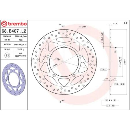 Tarcza hamulcowa BREMBO ORO KAWASAKI EX 300 NINJA