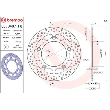 Tarcza hamulcowa BREMBO ORO YAMAHA XP 530 T-MAX