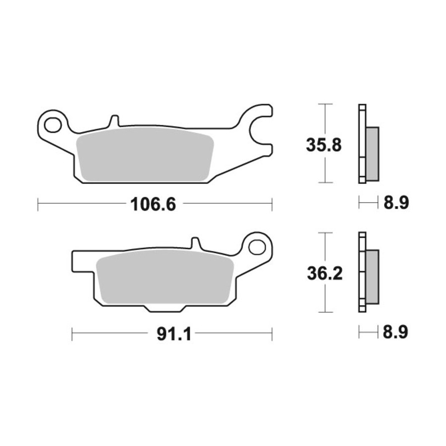 Klocki hamulcowe SBS SINTER YAMAHA GRIZZLY 550