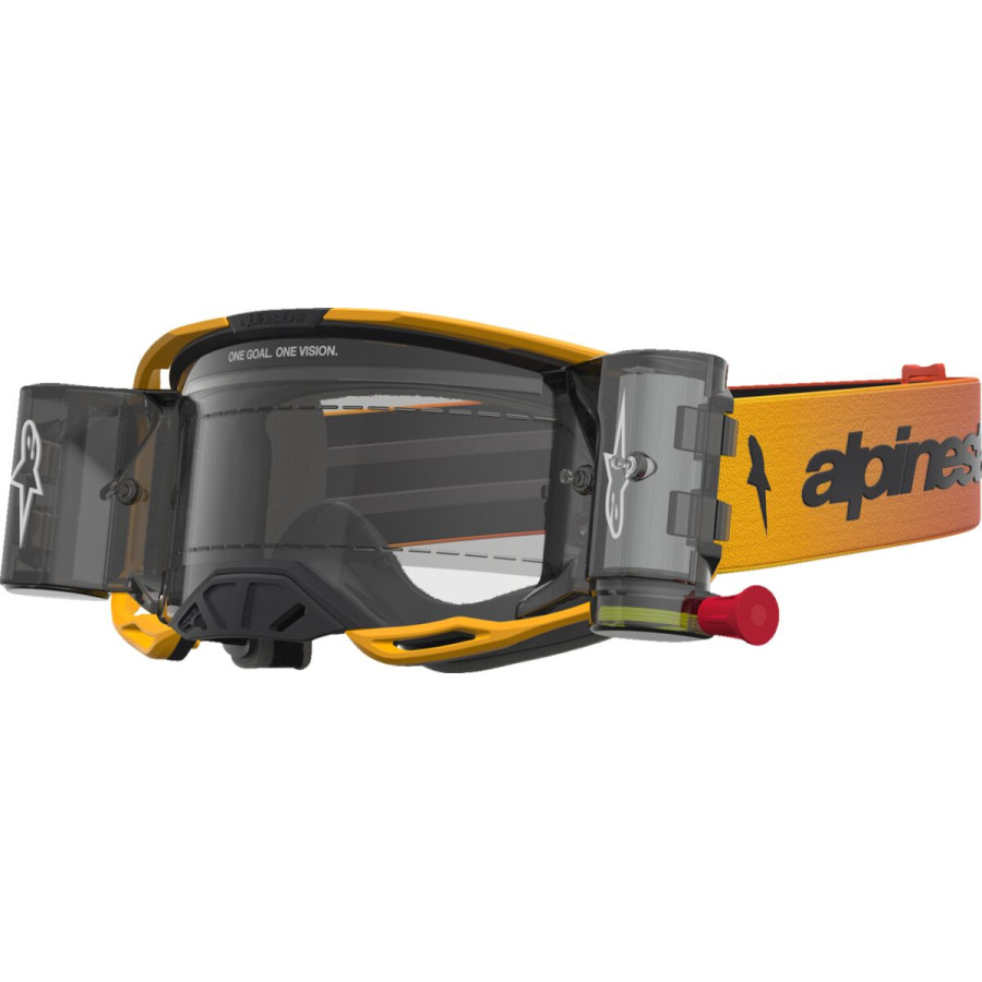Gogle ALPINESTARS VISION 8 ROLL-OFF BK/RD/YL CLEAR