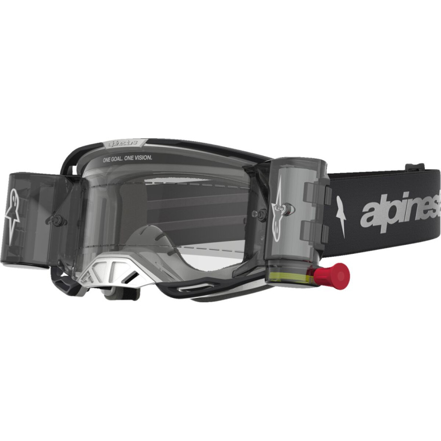 Gogle ALPINESTARS VISION 8 ROLL-OFF BK/SLV CLEAR