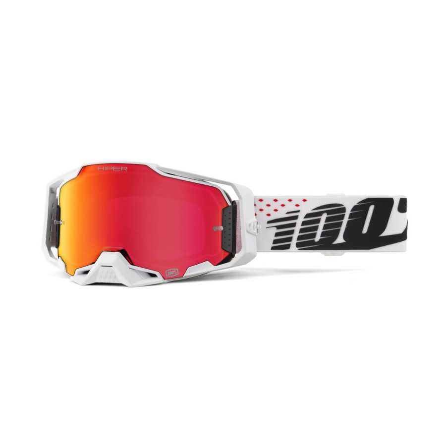 Gogle 100% ARMEGA INVICTA HIPER WHITE MIRROR RED